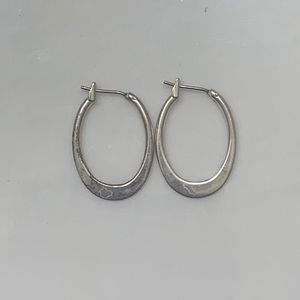 Sterling silver oval hoops
